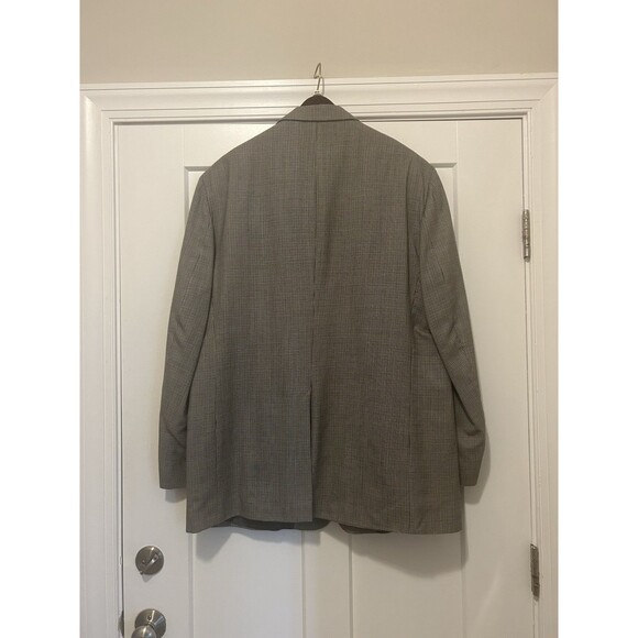 Stafford Men's Blazer Sport Coat Size 46L 100% Wool Black Beige Tweed 3-Button - Picture 5 of 6